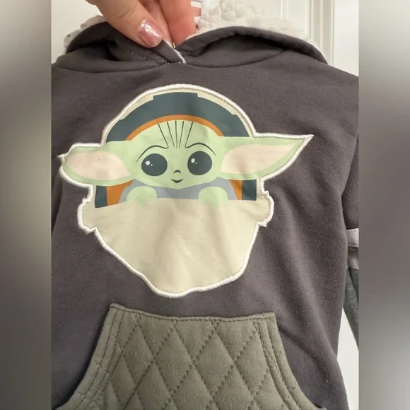 Gray and Green Baby Yoda Hoodie Set - Picture 4 of 7